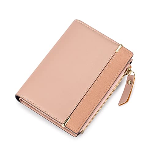 Stsmcl Geldbörse Damen Geldbörse Herbst und Winter Kurz Zweifach Reißverschluss Tasche Matte Damengeldbörse Multifunktions Zero Wallet Mode Kurze Geldbörse (Farbe: Rosa) von Stsmcl