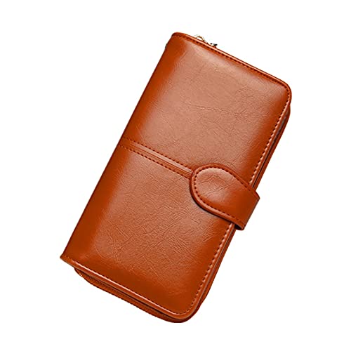Stsmcl Geldbörse Retro Ölwachs Haut Explosion Modelle Damen Geldbörse Geldbörse Handytasche Große Kapazität Handverpackung (Farbe: B) von Stsmcl