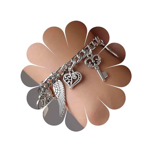 Sttiafay Kreative versilberte Charm Armbänder Personalisierte Gliederkette Armband Schmuck für Frauen und Teen Girls von Sttiafay