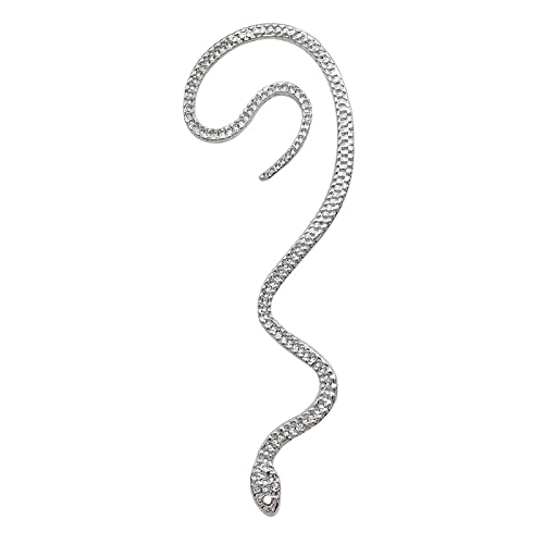 Sttiafay Silber Schlangen-Ear-Manschette CZ Cobra Wrap Ohrringe Clip-On Nicht Durchbohrt Hypoallergen Persönlichkeit Crawler Schmuck Für Frauen Teenager Mädchen von Sttiafay