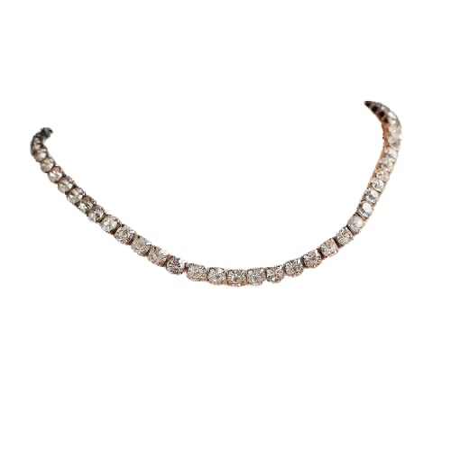 Sttiafay Strass Silber Choker Halskette Für Frauen Glänzende Kristall Kubische Zirkonia Kurze Kette Halskette Braut Hochzeit Schmuck Geschenke Für Sie von Sttiafay