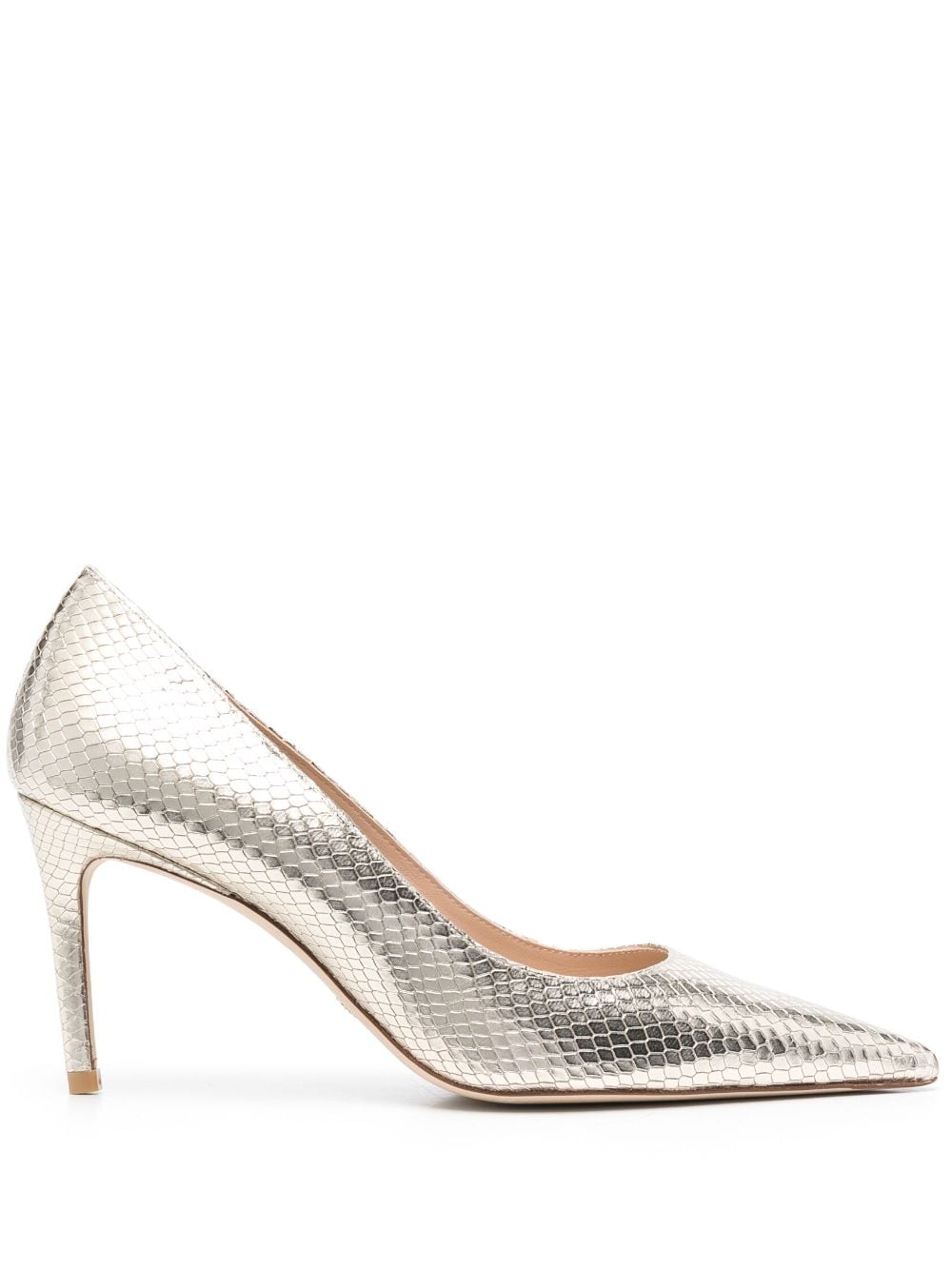 Stuart Weitzman Pumps mit Schlangen-Optik - Gold von Stuart Weitzman