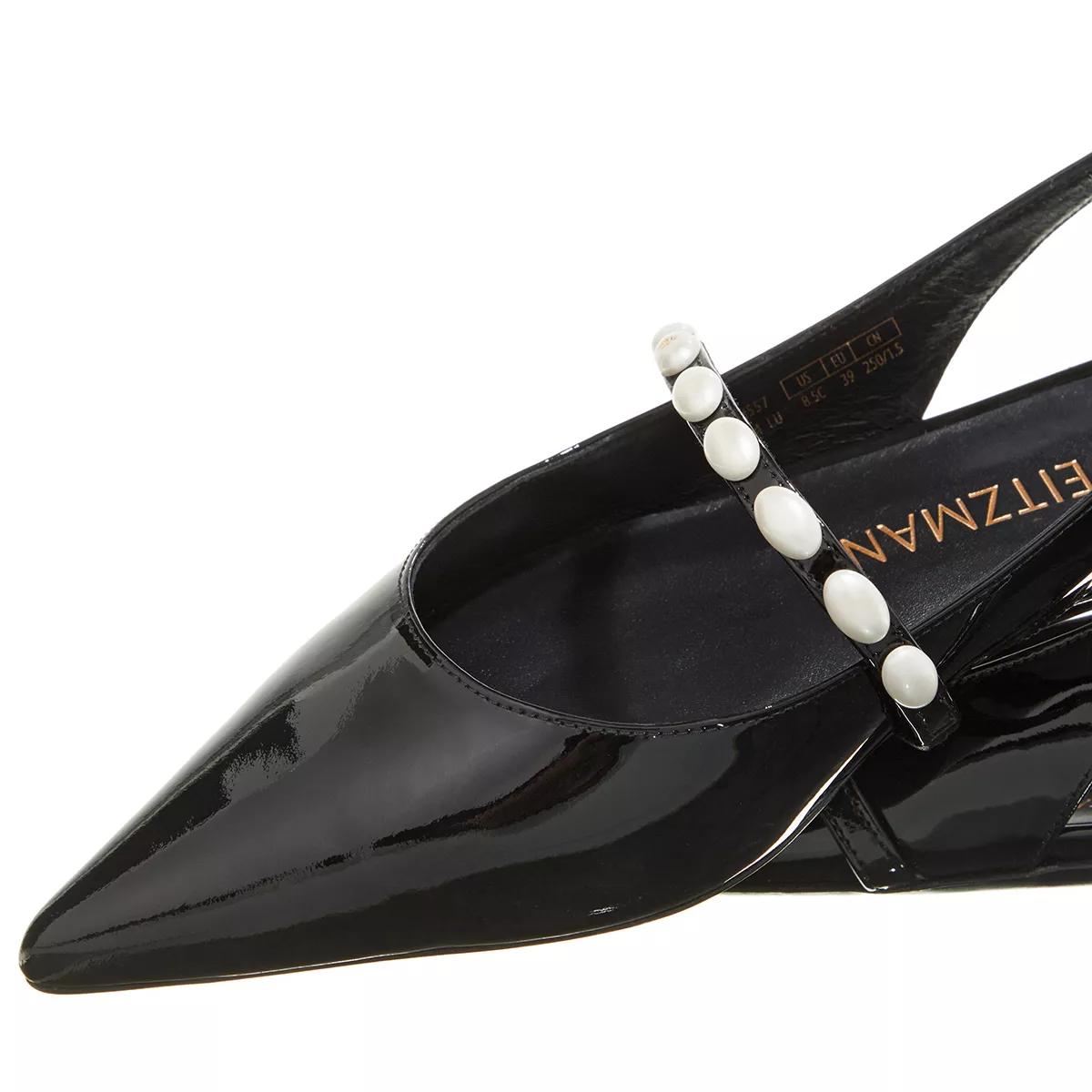 Stuart Weitzman Sandalen & Sandaletten - Emlia Pearlita Slingback Flat - Gr. 39 (EU) - in Schwarz - für Damen von Stuart Weitzman