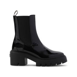 Stuart Weitzman Schwarze Lederstiefeletten - 6cm Absatz von Stuart Weitzman