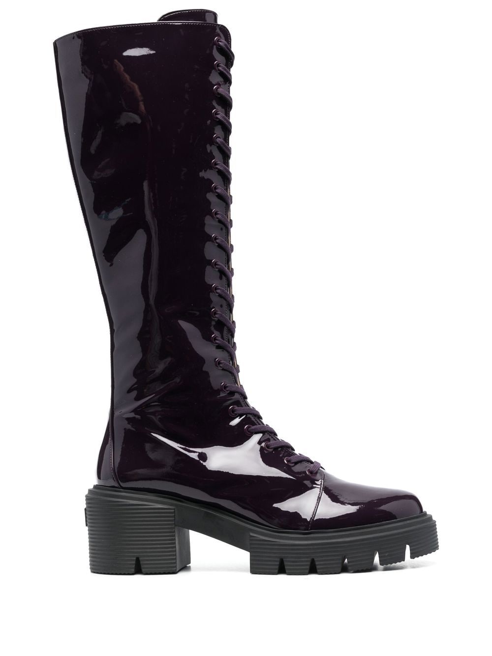 Stuart Weitzman Schnürstiefel aus Lackleder - Violett von Stuart Weitzman