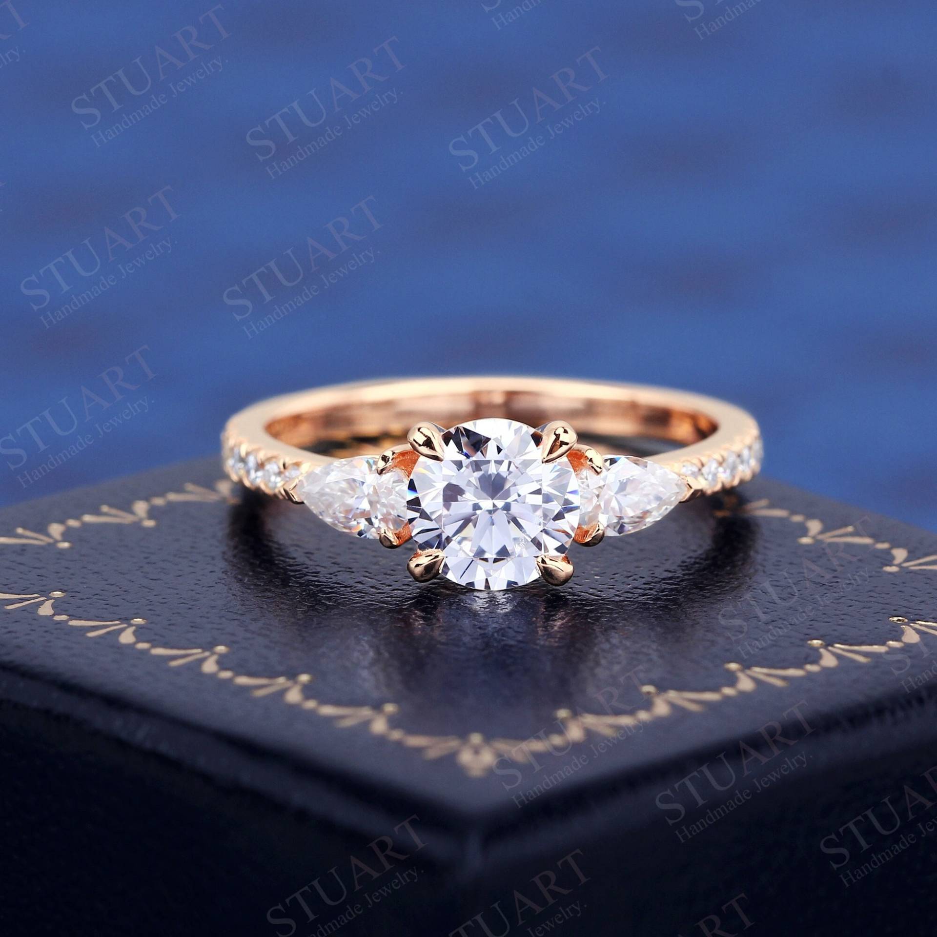 K Solid Gold D Farbe Weiß Moissanite Ring Für Frauen Verlobung Hochzeit Band Handgemachte Versprechen Jahrestag Geschenke Sie von StuartTreesr