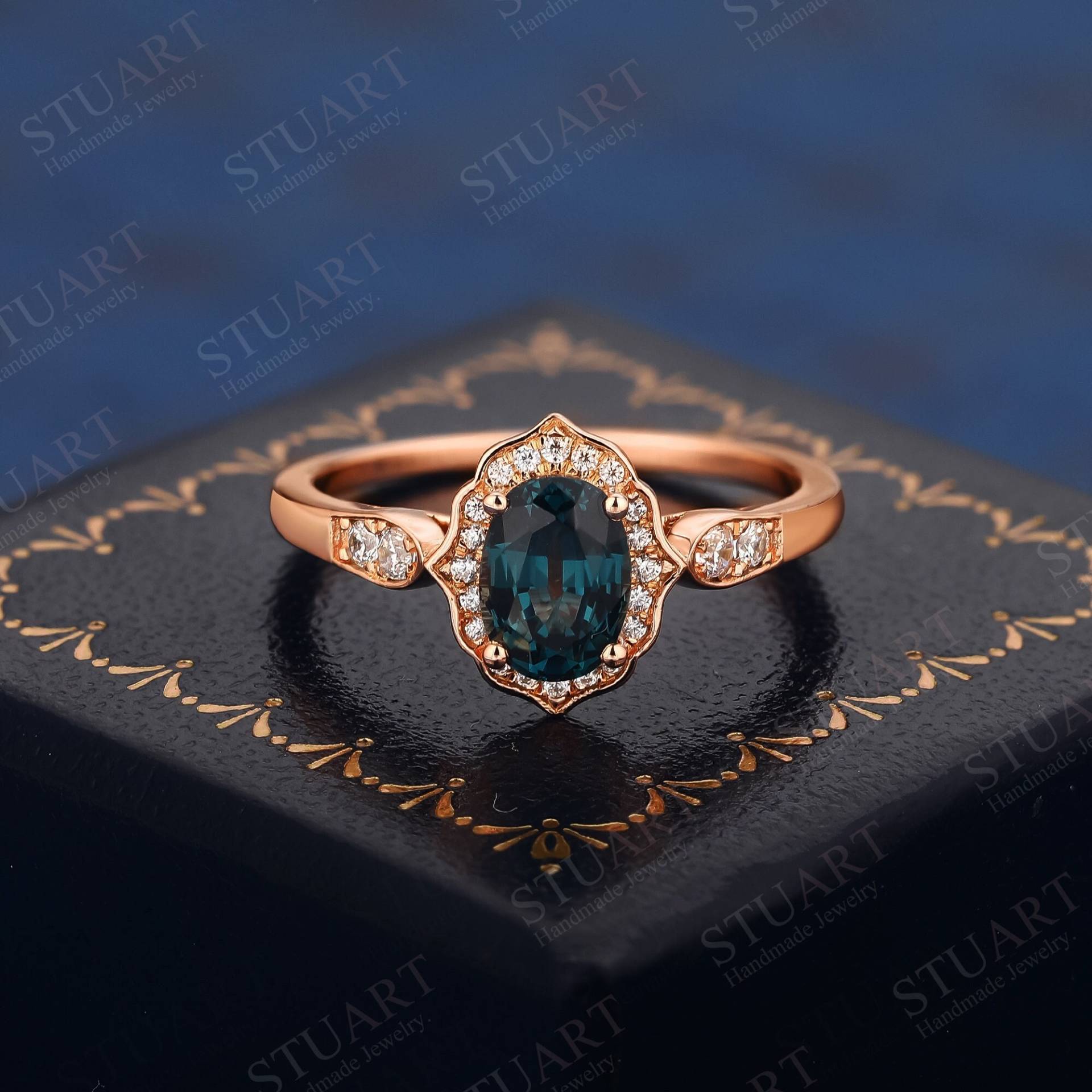 Verlobungsring K Massives Gold Oval Schliff Natürlicher London Blautopas Ring Für Frauen Versprechen Jahrestag Geschenke Sie von StuartTreesr