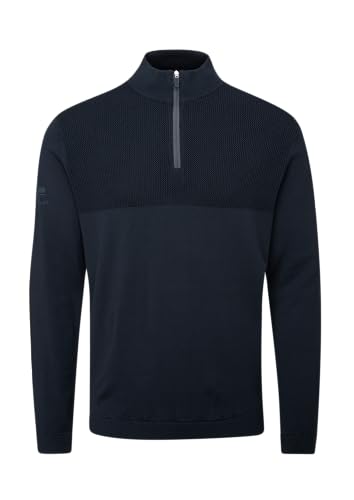 Stuburt Herren Tawny Strickpullover mit halbem Reißverschluss Pullover, French Navy, Small von Stuburt