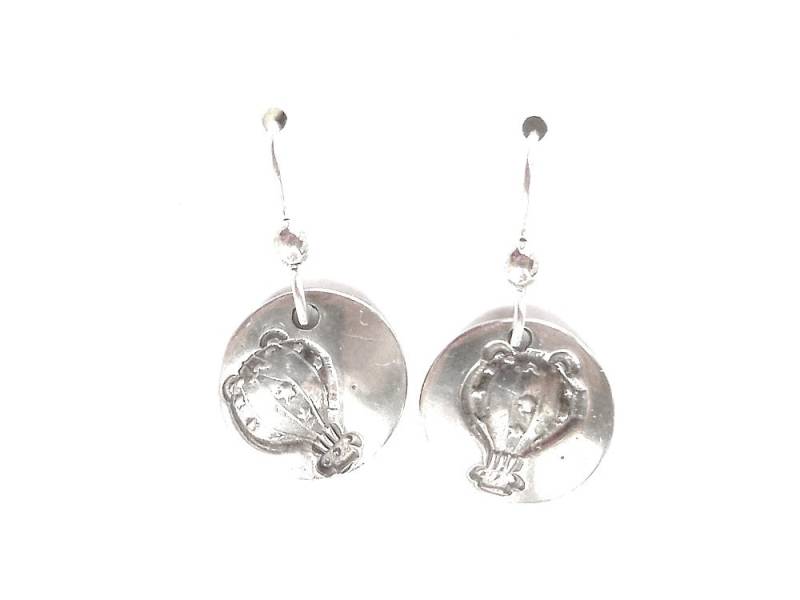 Ballon-Ohrringe Sterling Babyschuhe, Graduierung Geschenk, Heißluftballon, Albuquerque Schmuck, Ballon-Fiesta, Katze-Liebhaber-Geschenk, Sterne von StuckOnSilver