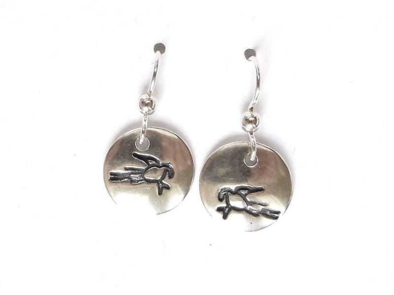 Ohrringe Sterling Ara Petroglyph, Felsen-Kunst-Schmuck, Albuquerque Geschenk, Heiliger Vogel Zubehör, Anthropologie Nm Geschenk von StuckOnSilver