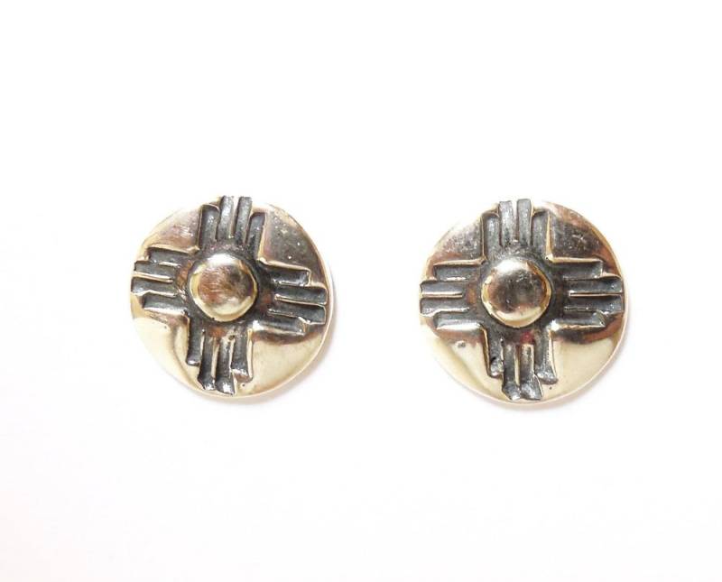 sterling Zia 12 Mm Ohrstecker, Southwestern Schmuck, Westliche Accessoires von StuckOnSilver