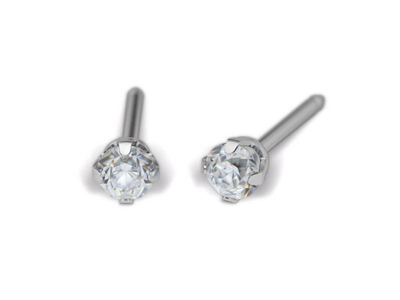 Studex Paar Ohrstecker Kronenfassung Cubic Zirkonia Rund Ohrstecker 3 mm von Studex