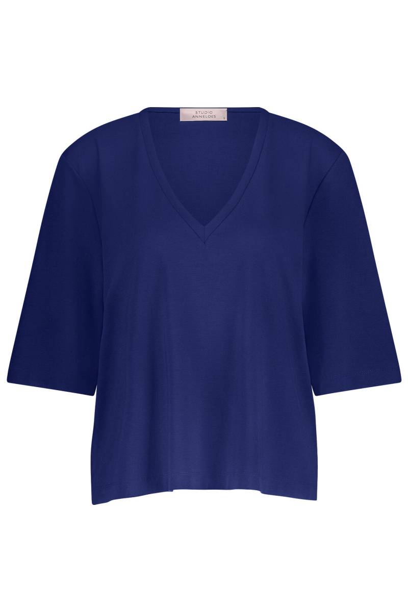 Studio Anneloes - Fiore vneck t-shirt ink blue - Gr. - S von Studio Anneloes