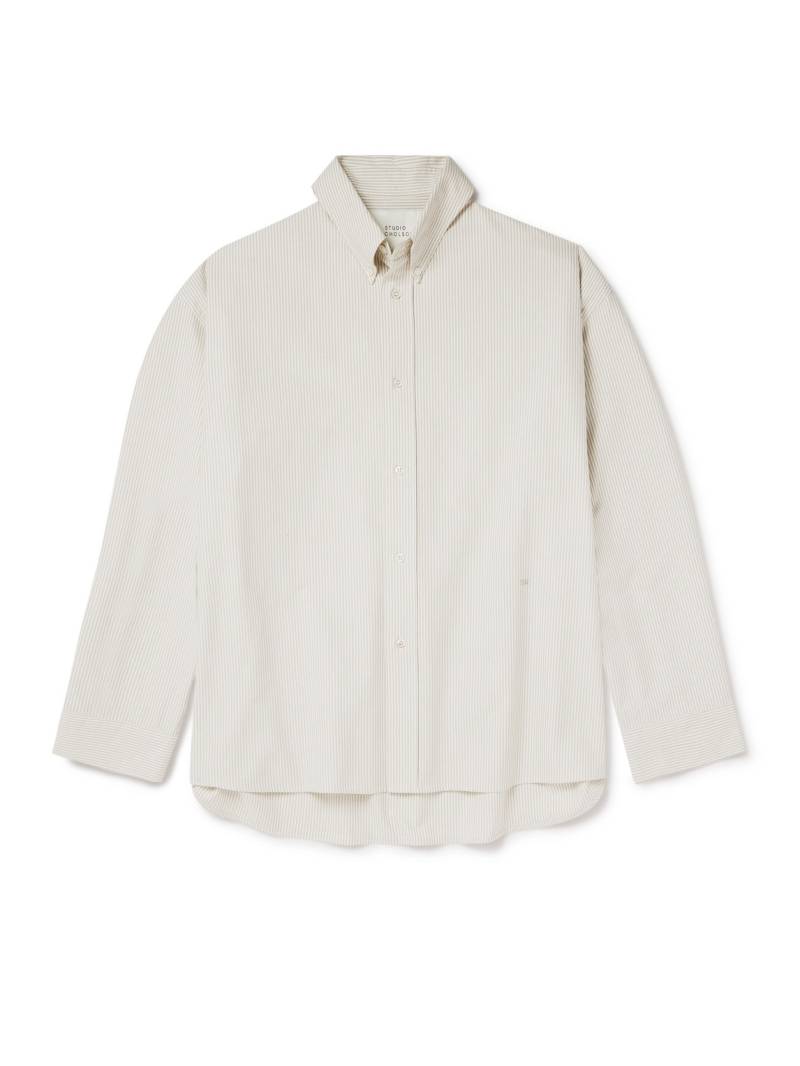 Studio Nicholson - Button-Down Collar Logo-Embroidered Striped Cotton Oxford Shirt - Men - White - XL von Studio Nicholson