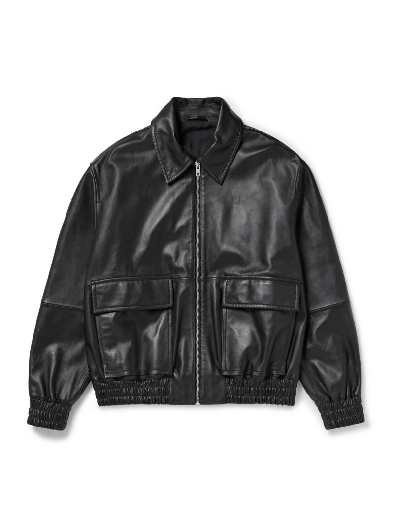 Studio Nicholson - Piston Leather Bomber Jacket - Men - Black - L von Studio Nicholson