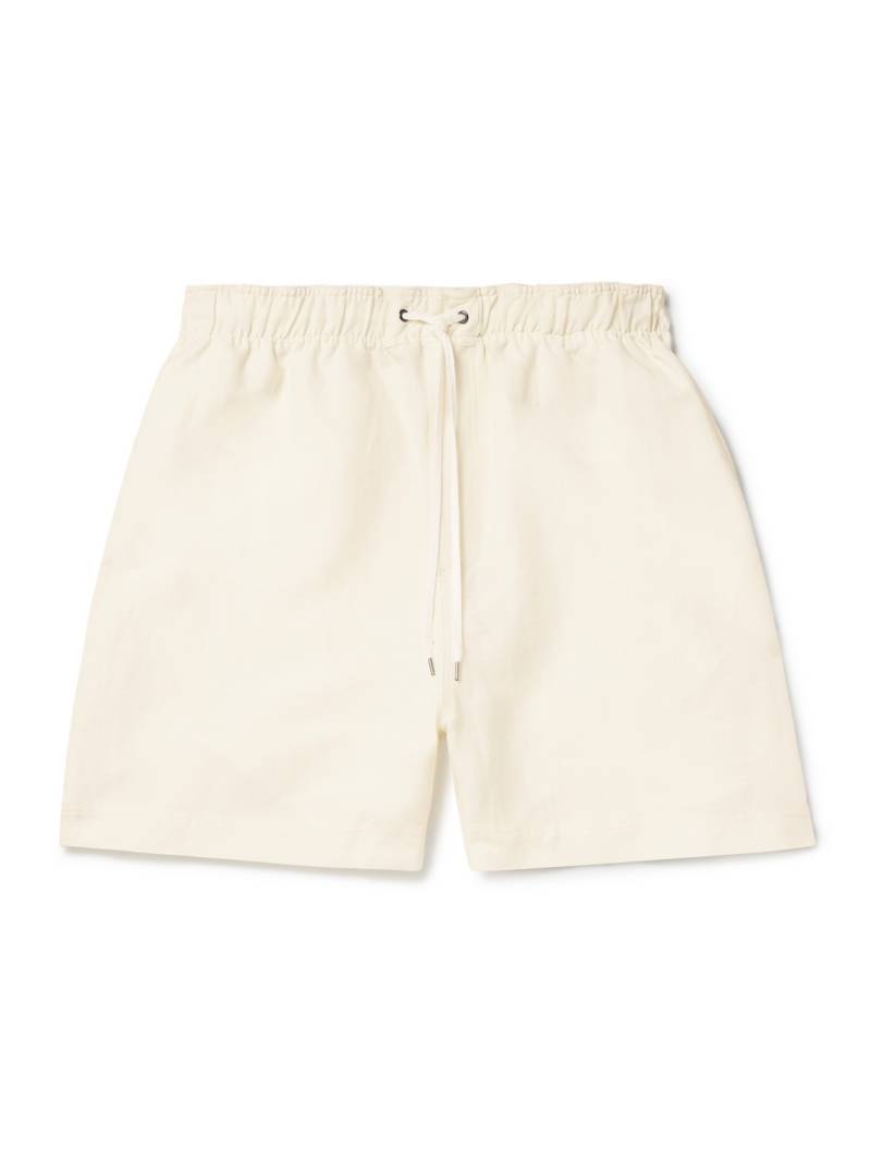 Studio Nicholson - Starboard Wide-Leg Linen and Wool-Blend Drawstring Shorts - Men - Neutrals - S von Studio Nicholson