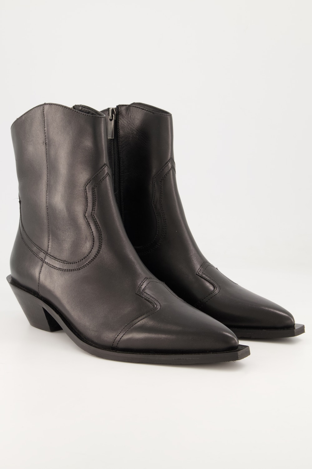 Cowboy Leder-Stiefeletten, Damen, schwarz, Größe: 43, Leder/Synthetische Fasern, Studio Untold von Studio Untold