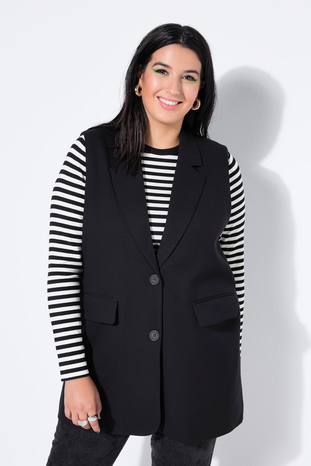 Große Größen Anzugweste, Damen, schwarz, Größe: 54/56, Polyester/Viskose, Studio Untold von Studio Untold