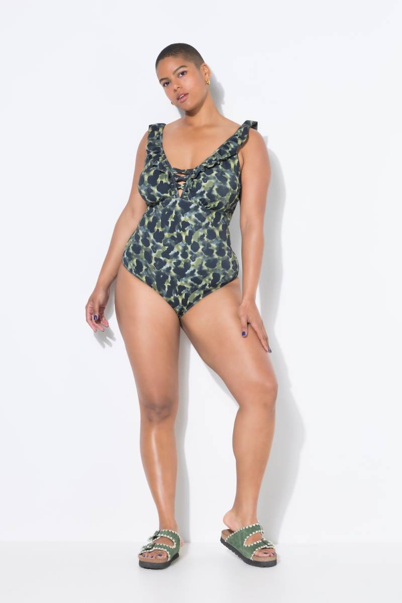 Große Größen Badeanzug, Damen, beige, Größe: 50, Polyester/Synthetische Fasern/Elasthan, Studio Untold von Studio Untold