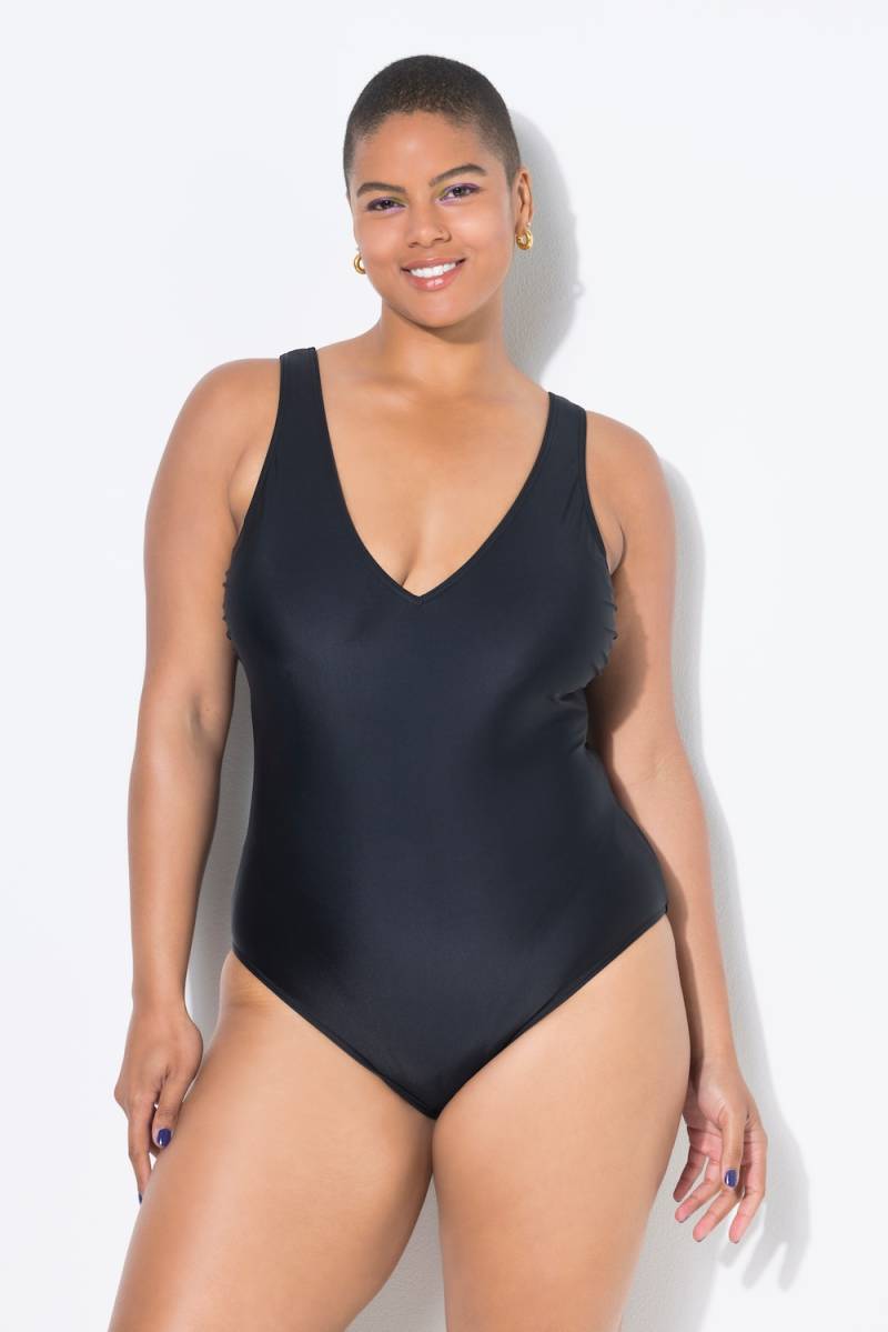 Große Größen Badeanzug, Damen, schwarz, Größe: 46, Polyester/Synthetische Fasern/Elasthan, Studio Untold von Studio Untold