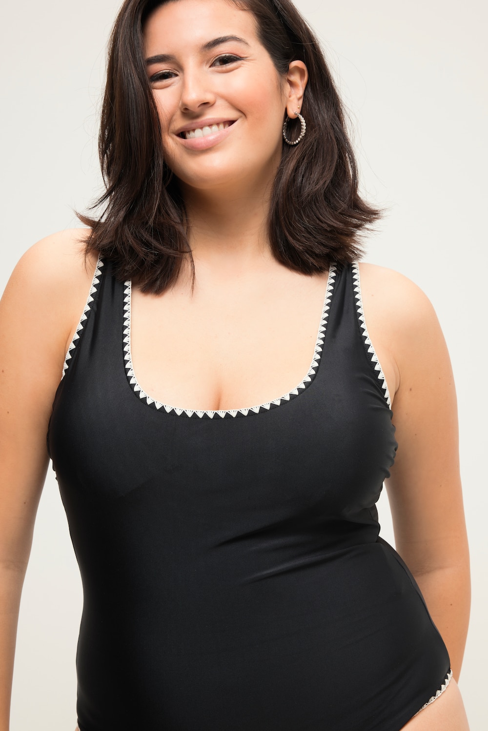 Große Größen Badeanzug, Damen, schwarz, Größe: 48, Polyester/Synthetische Fasern/Elasthan, Studio Untold von Studio Untold