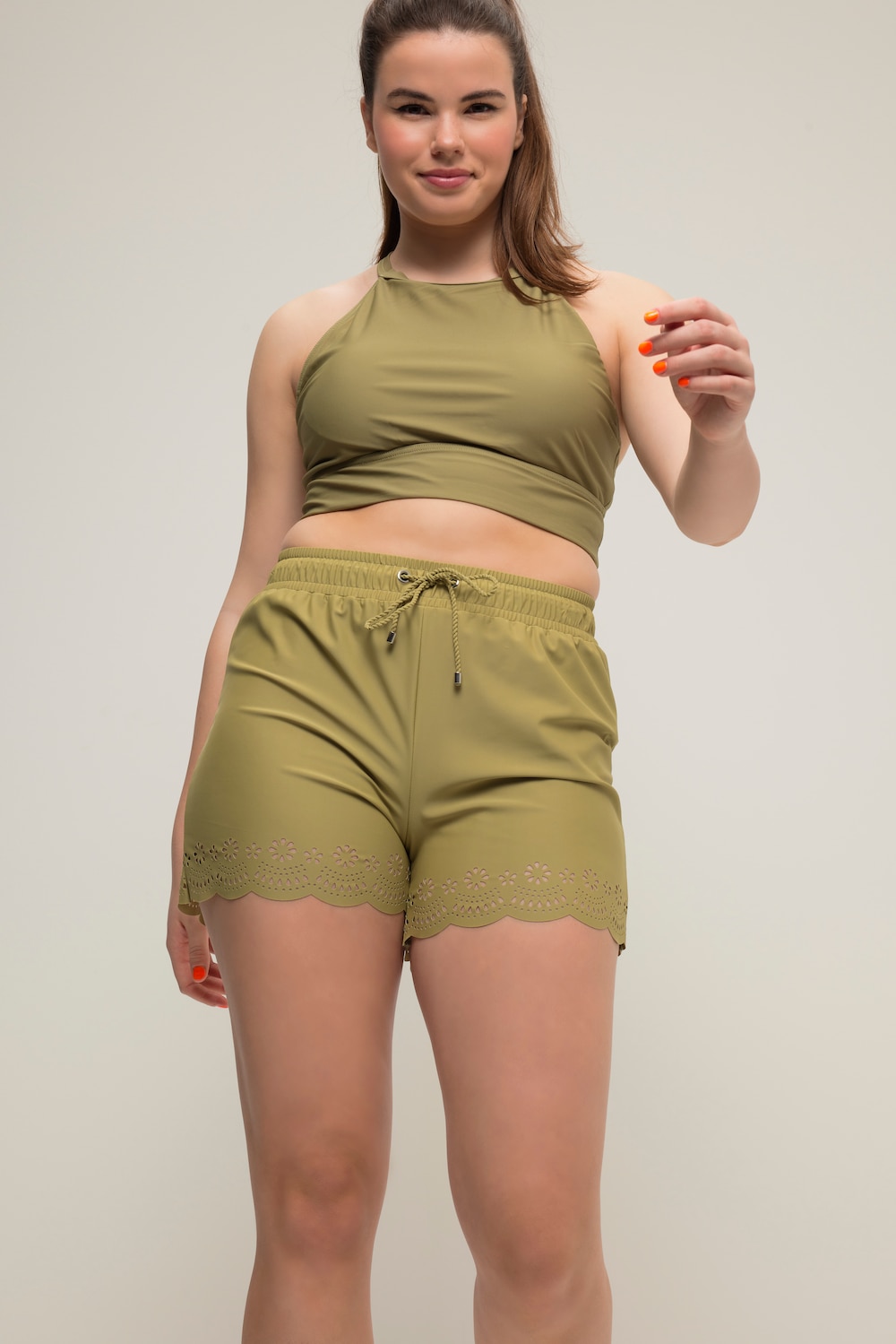 Große Größen Badeshorts, Damen, grün, Größe: 42/44, Synthetische Fasern/Elasthan, Studio Untold von Studio Untold