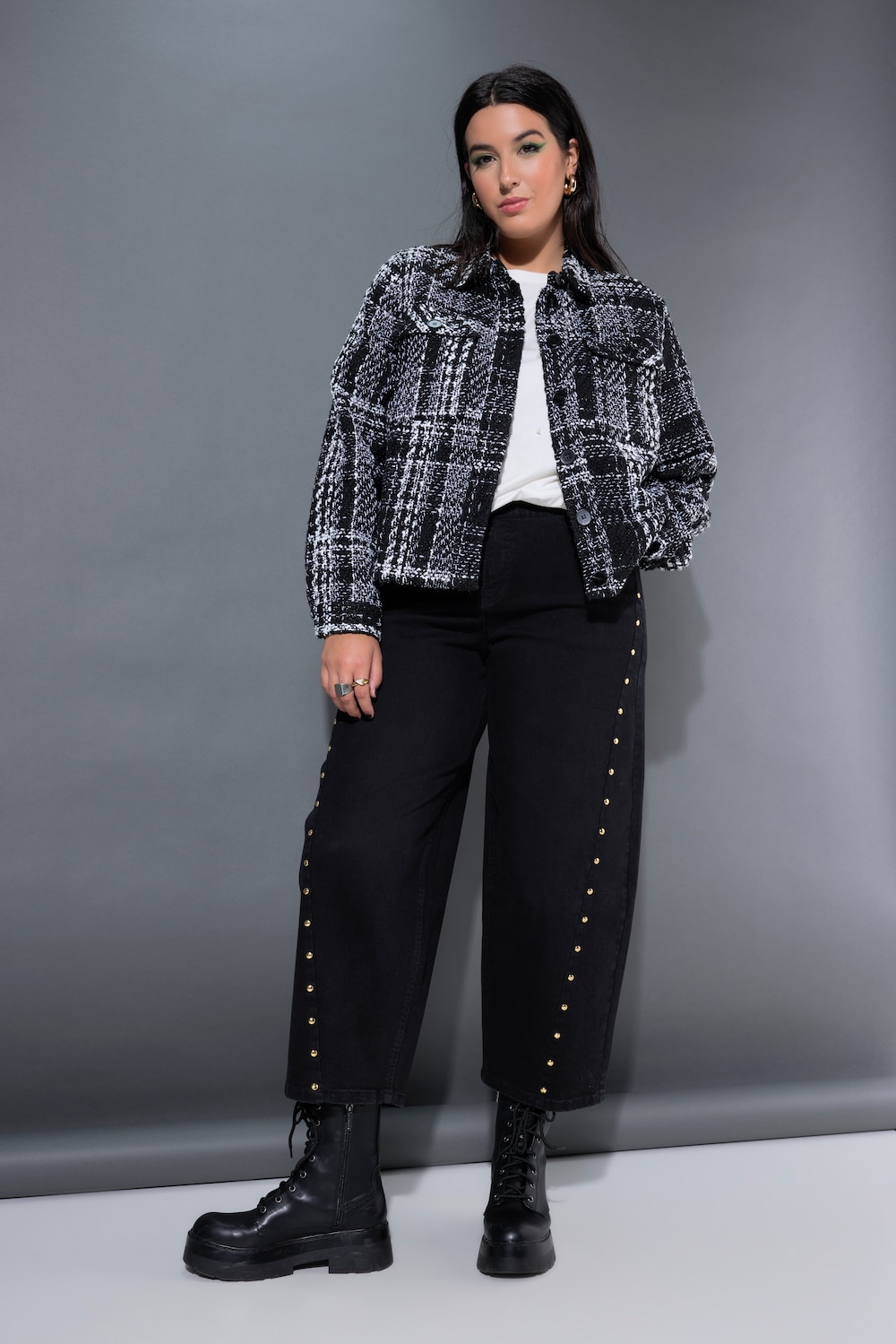 Große Größen Barrel-Jeans, Damen, schwarz, Größe: 54, Baumwolle/Polyester, Studio Untold von Studio Untold