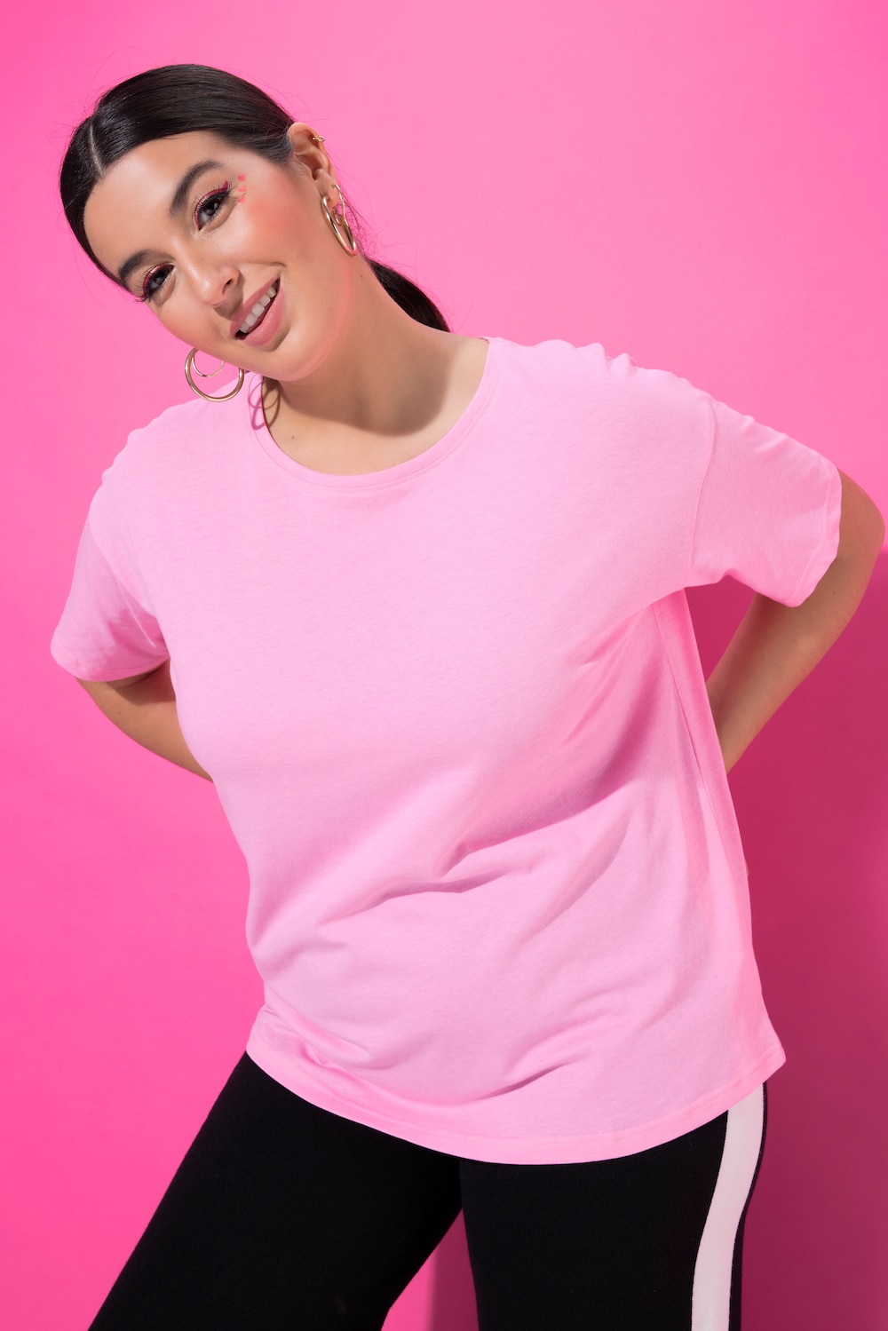 Große Größen Basic-Shirt, Damen, rosa, Größe: 54/56, Baumwolle, Studio Untold von Studio Untold