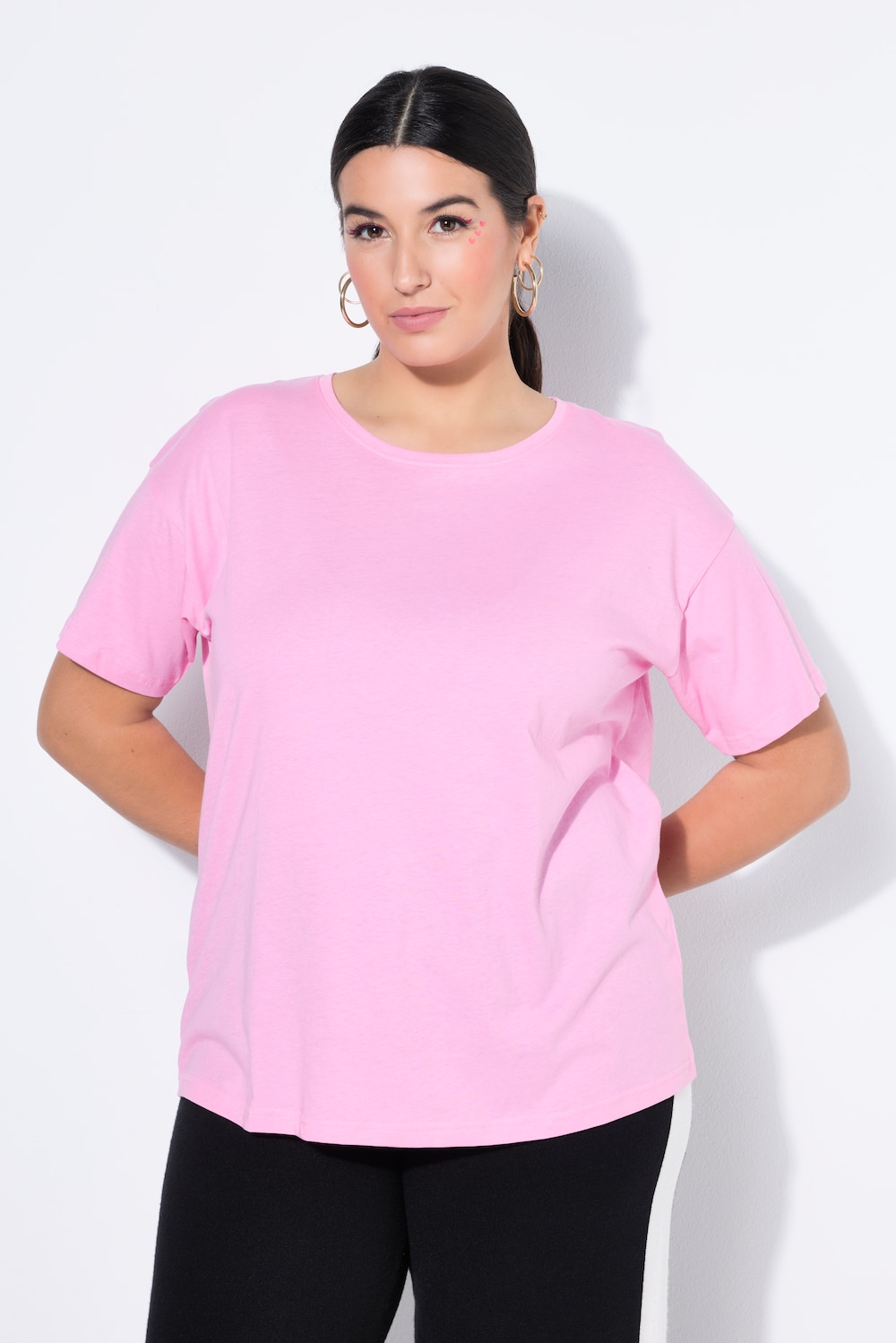 Große Größen Basic-Shirt, Damen, rosa, Größe: 58/60, Baumwolle, Studio Untold von Studio Untold