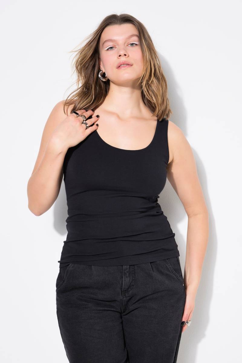 Große Größen Basic-Top, Damen, schwarz, Größe: 42/44, Baumwolle, Studio Untold von Studio Untold