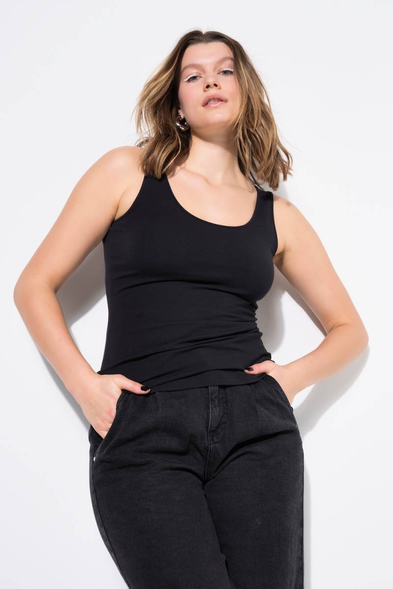 Große Größen Basic-Top, Damen, schwarz, Größe: 50/52, Baumwolle, Studio Untold von Studio Untold