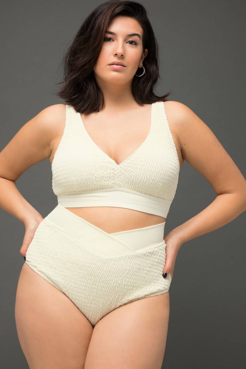 Große Größen Bikini-Slip, Damen, beige, Größe: 42, Polyester/Synthetische Fasern/Elasthan, Studio Untold von Studio Untold