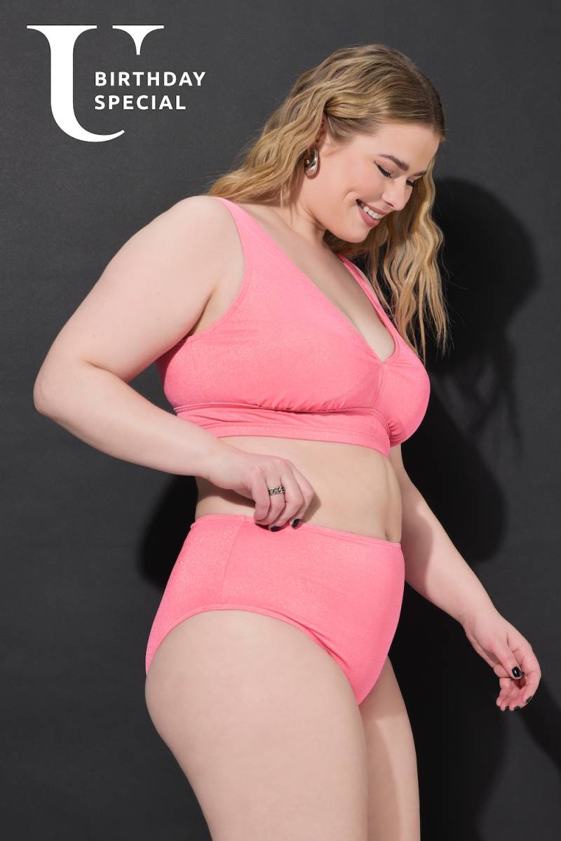 Große Größen Bikini-Slip, Damen, rosa, Größe: 42, Polyester/Synthetische Fasern/Metallische Fasern, Studio Untold von Studio Untold