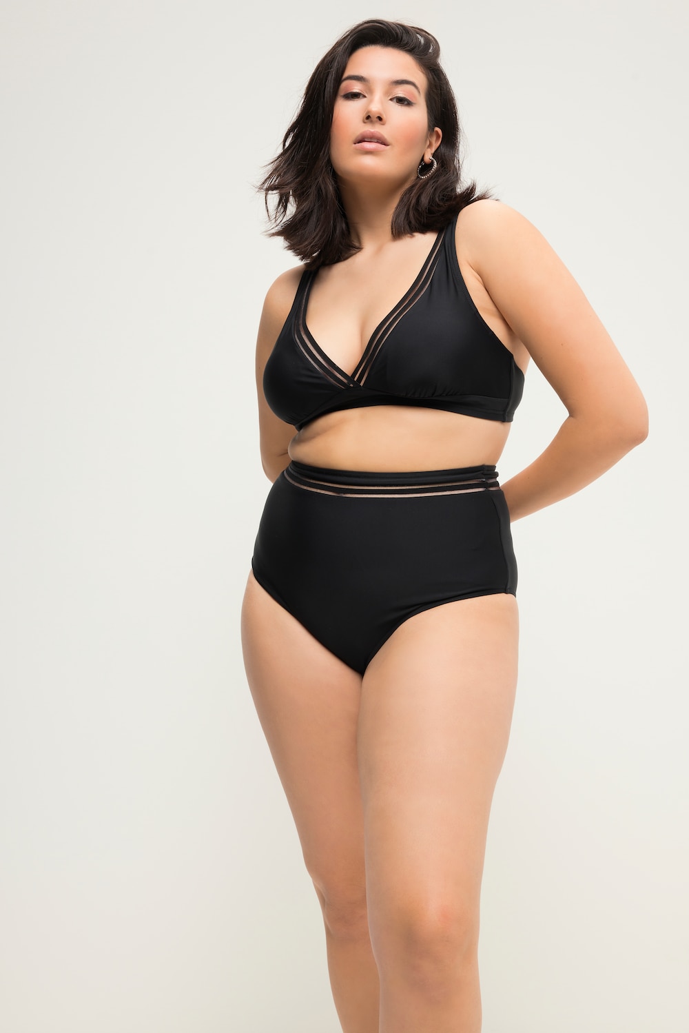 Große Größen Bikini-Slip, Damen, schwarz, Größe: 42, Polyester/Synthetische Fasern/Elasthan, Studio Untold von Studio Untold