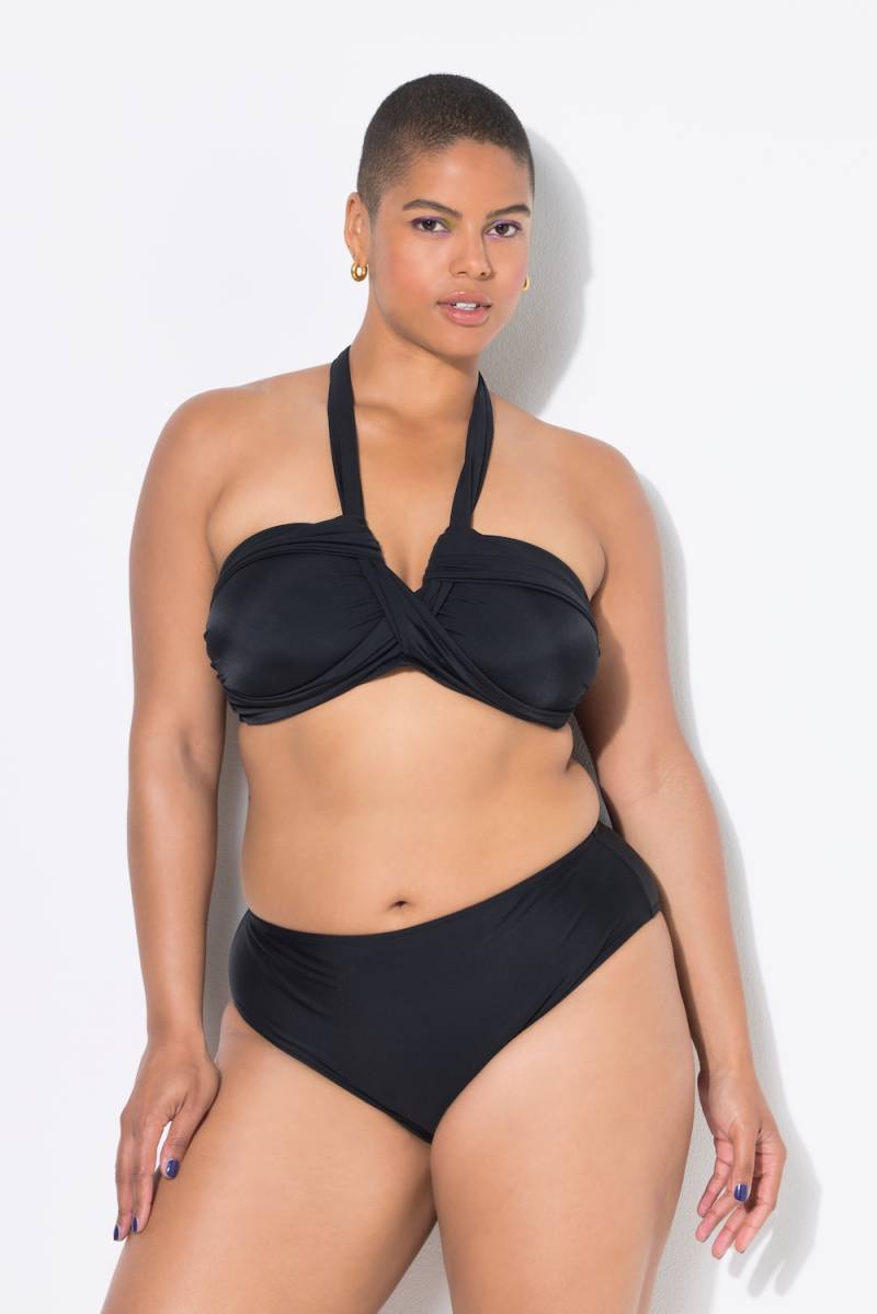 Große Größen Bikini-Slip, Damen, schwarz, Größe: 48, Polyester/Synthetische Fasern/Elasthan, Studio Untold von Studio Untold