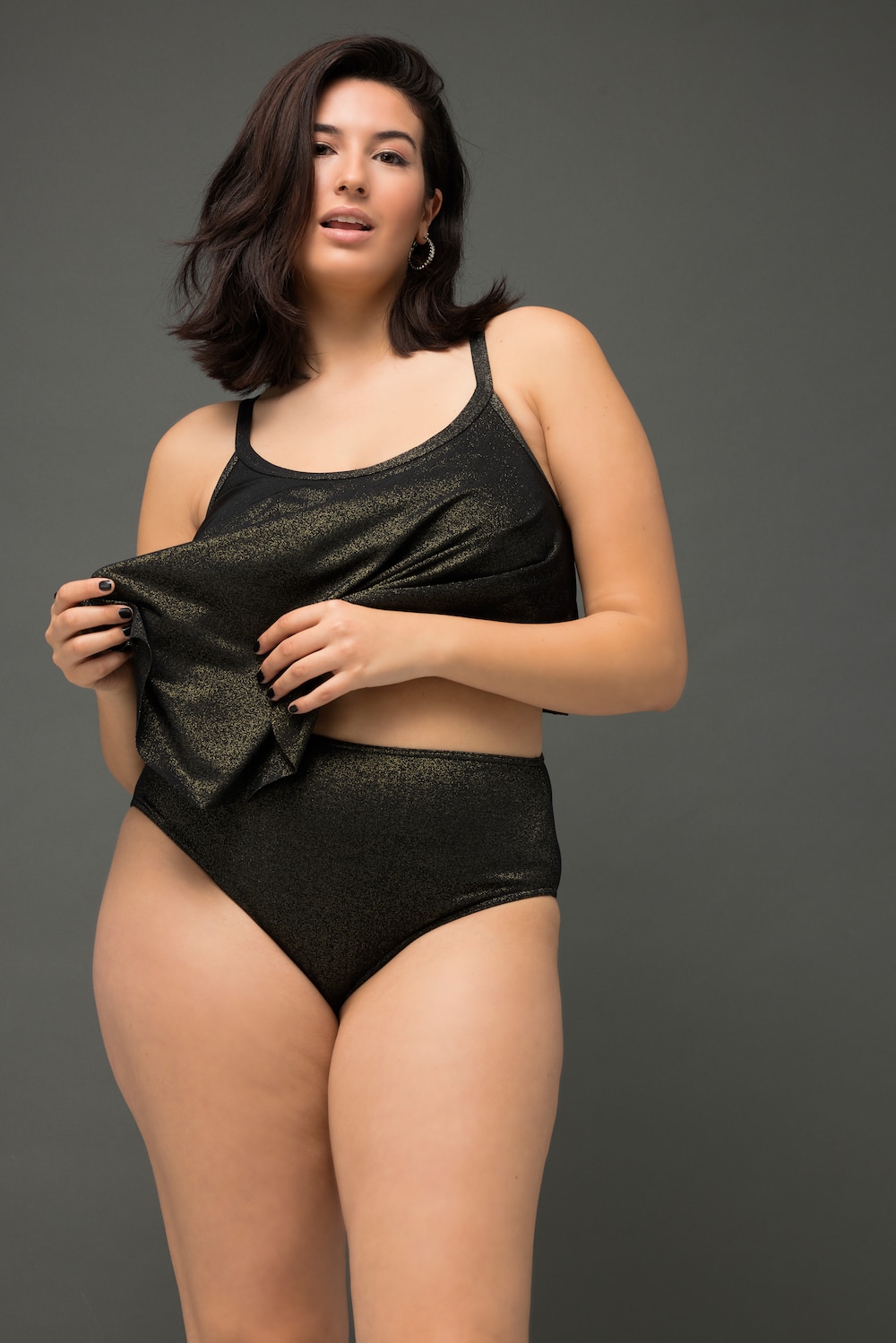 Große Größen Bikini-Slip, Damen, schwarz, Größe: 50, Polyester/Synthetische Fasern/Elasthan, Studio Untold von Studio Untold