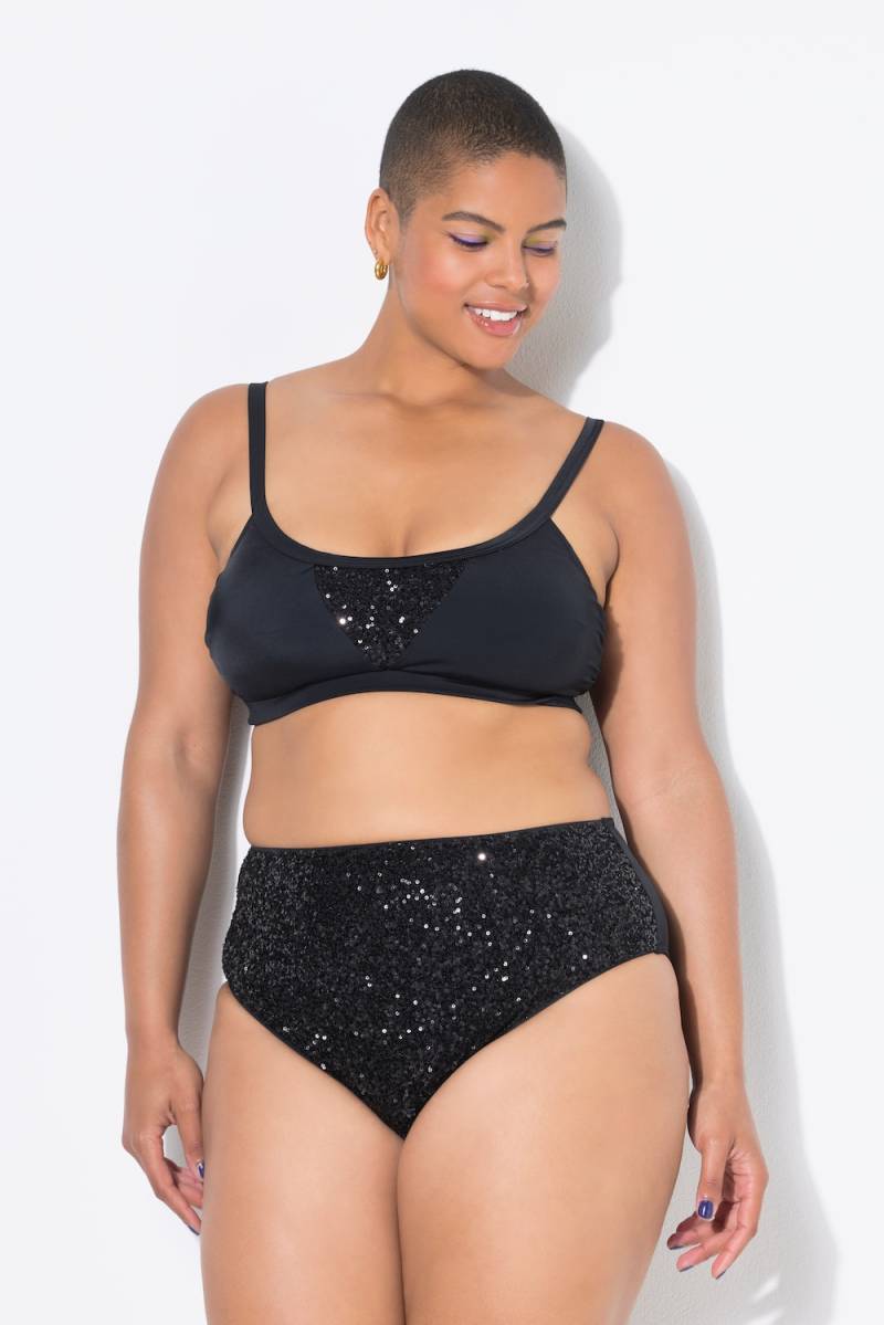 Große Größen Bikini-Slip, Damen, schwarz, Größe: 50, Polyester/Synthetische Fasern/Elasthan, Studio Untold von Studio Untold