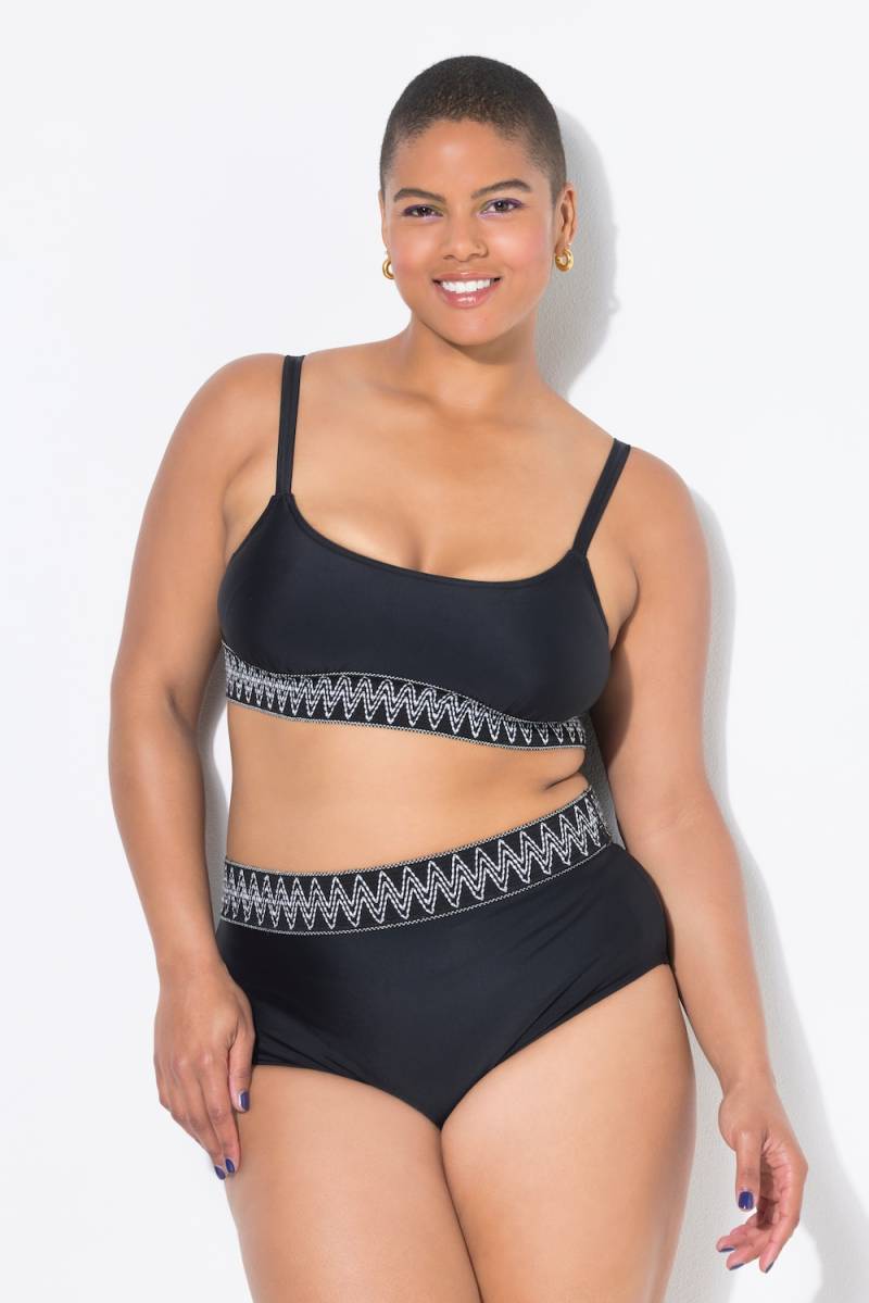 Große Größen Bikini-Slip, Damen, schwarz, Größe: 52, Polyester/Synthetische Fasern/Elasthan, Studio Untold von Studio Untold