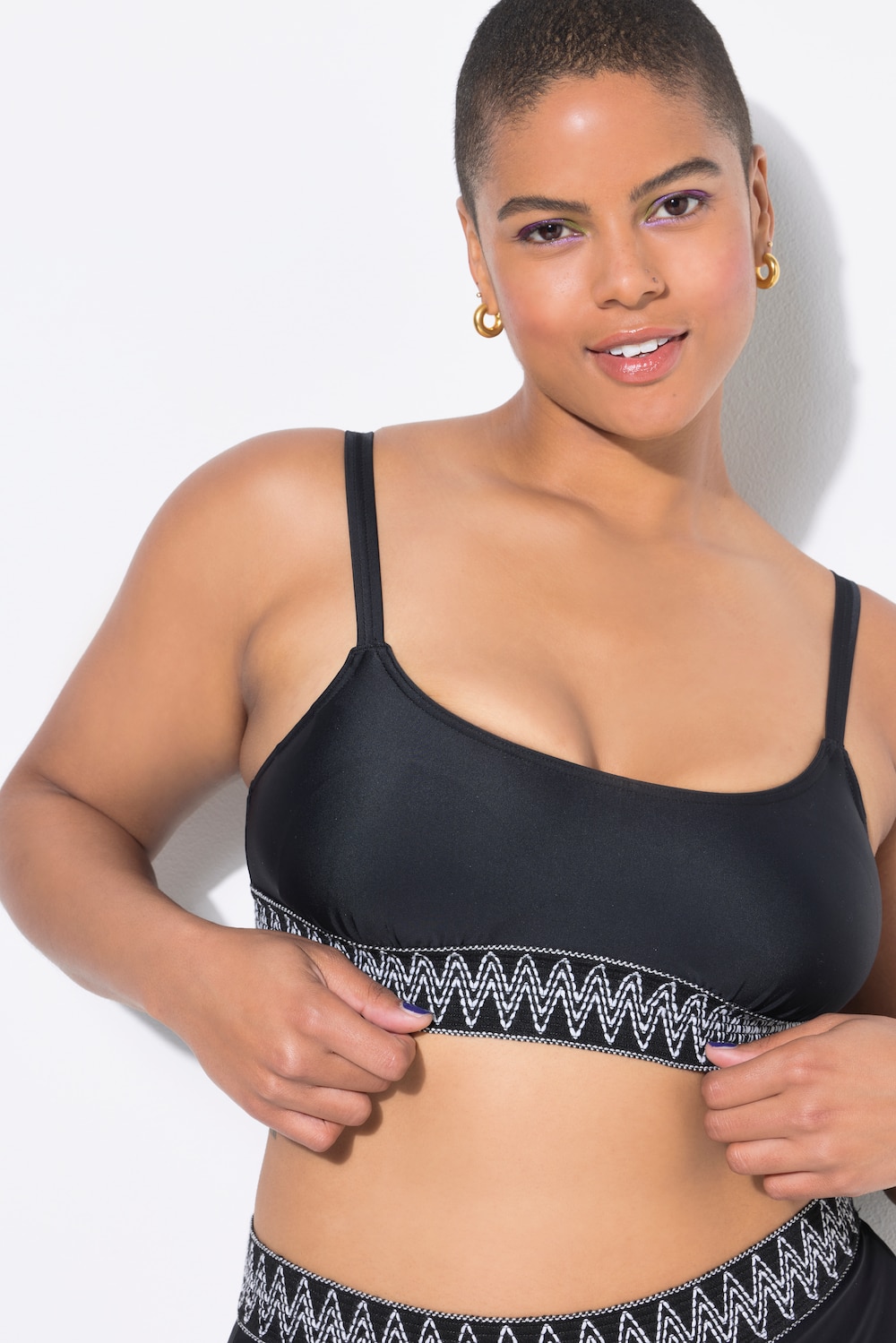 Große Größen Bikini-Top, Damen, schwarz, Größe: 42, Polyester/Synthetische Fasern/Elasthan, Studio Untold von Studio Untold