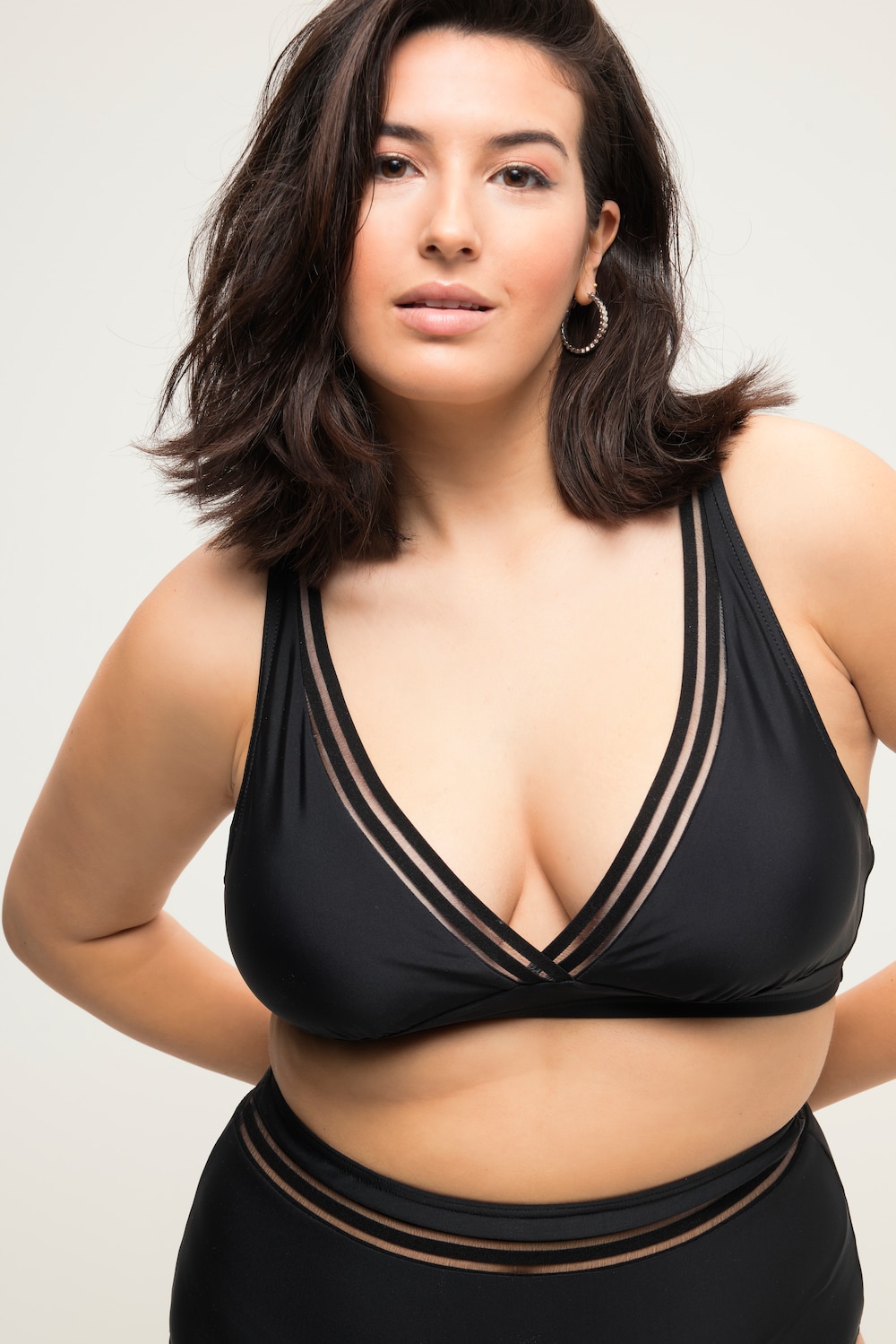 Große Größen Bikini-Top, Damen, schwarz, Größe: 46, Synthetische Fasern/Elasthan, Studio Untold von Studio Untold