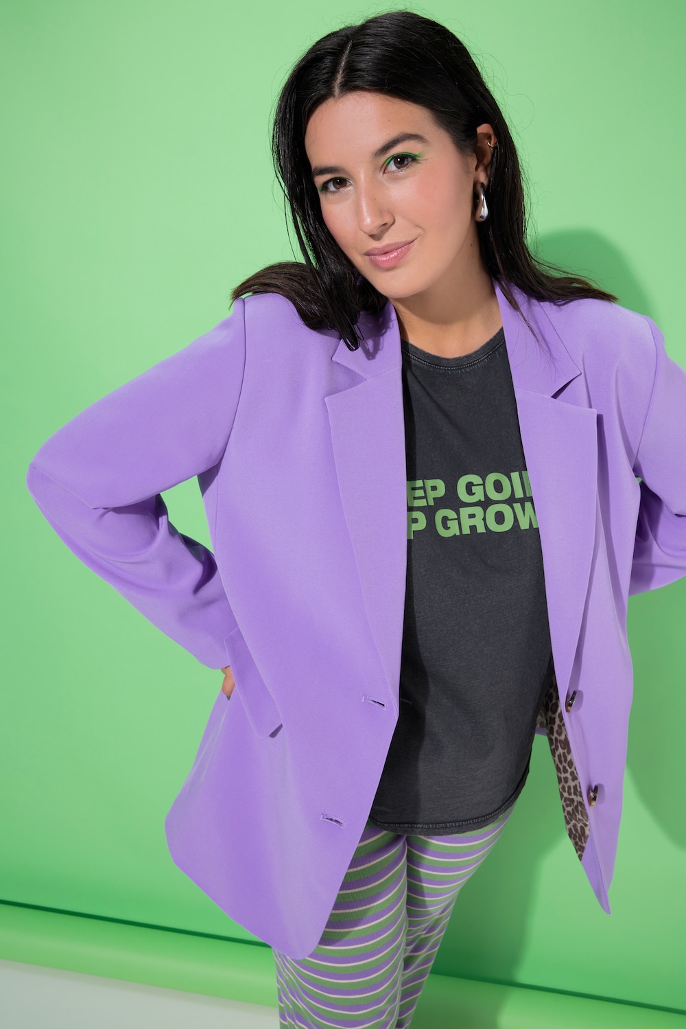 Große Größen Blazer, Damen, lila, Größe: 54/56, Polyester, Studio Untold von Studio Untold