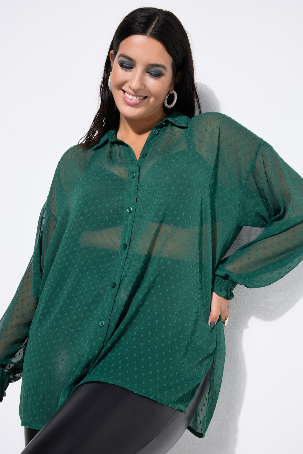 Große Größen Bluse, Damen, grün, Größe: 42/44, Polyester, Studio Untold von Studio Untold