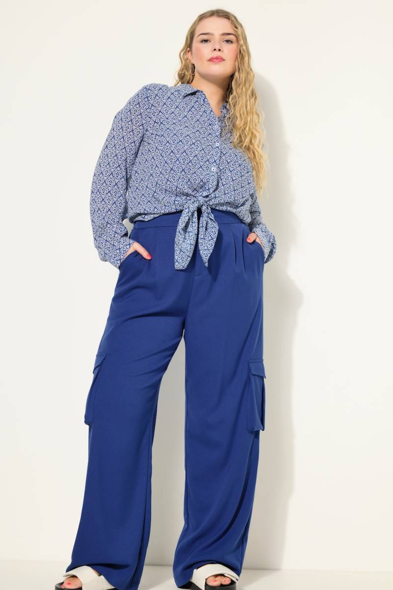 Große Größen Cargohose, Damen, blau, Größe: 58, Polyester/Viskose, Studio Untold von Studio Untold