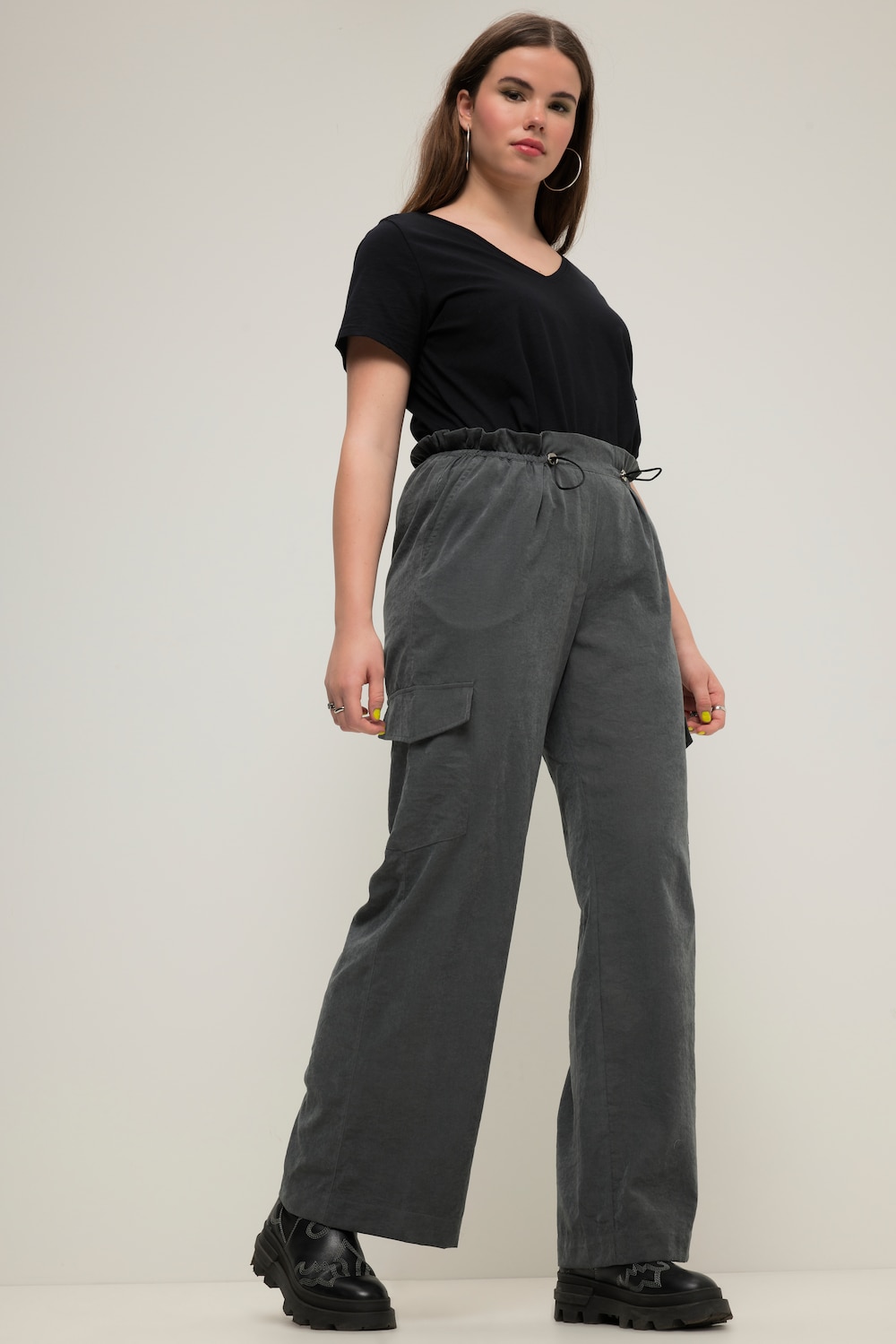 Große Größen Cargohose, Damen, grün, Größe: 46/48, Polyester/Synthetische Fasern, Studio Untold von Studio Untold