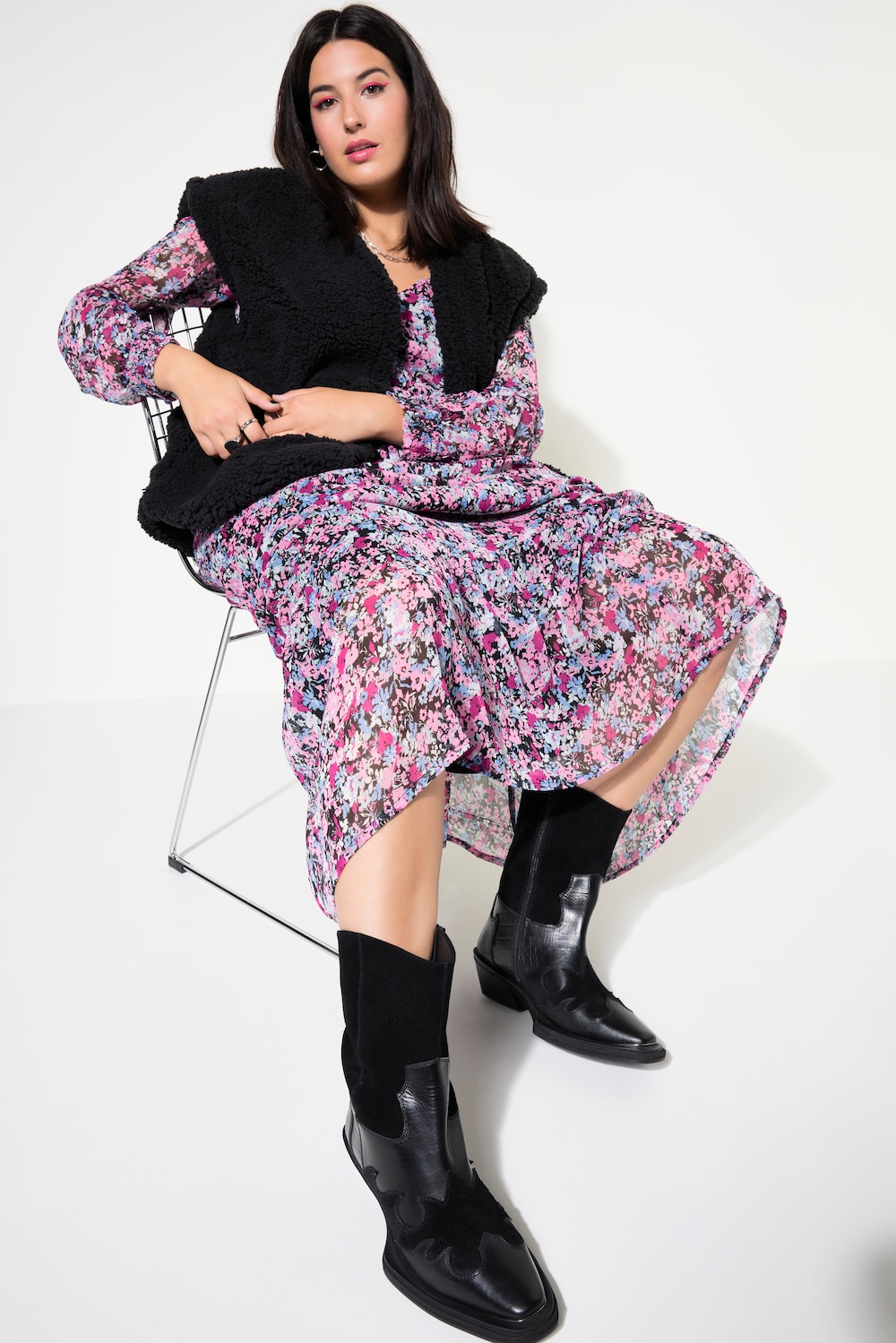 Große Größen Cowboyboots, Damen, schwarz, Größe: 44, Leder/Synthetische Fasern, Studio Untold von Studio Untold