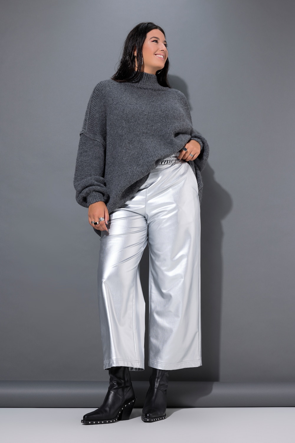 Große Größen Culotte, Damen, grau, Größe: 56, Synthetische Fasern/Polyester, Studio Untold von Studio Untold