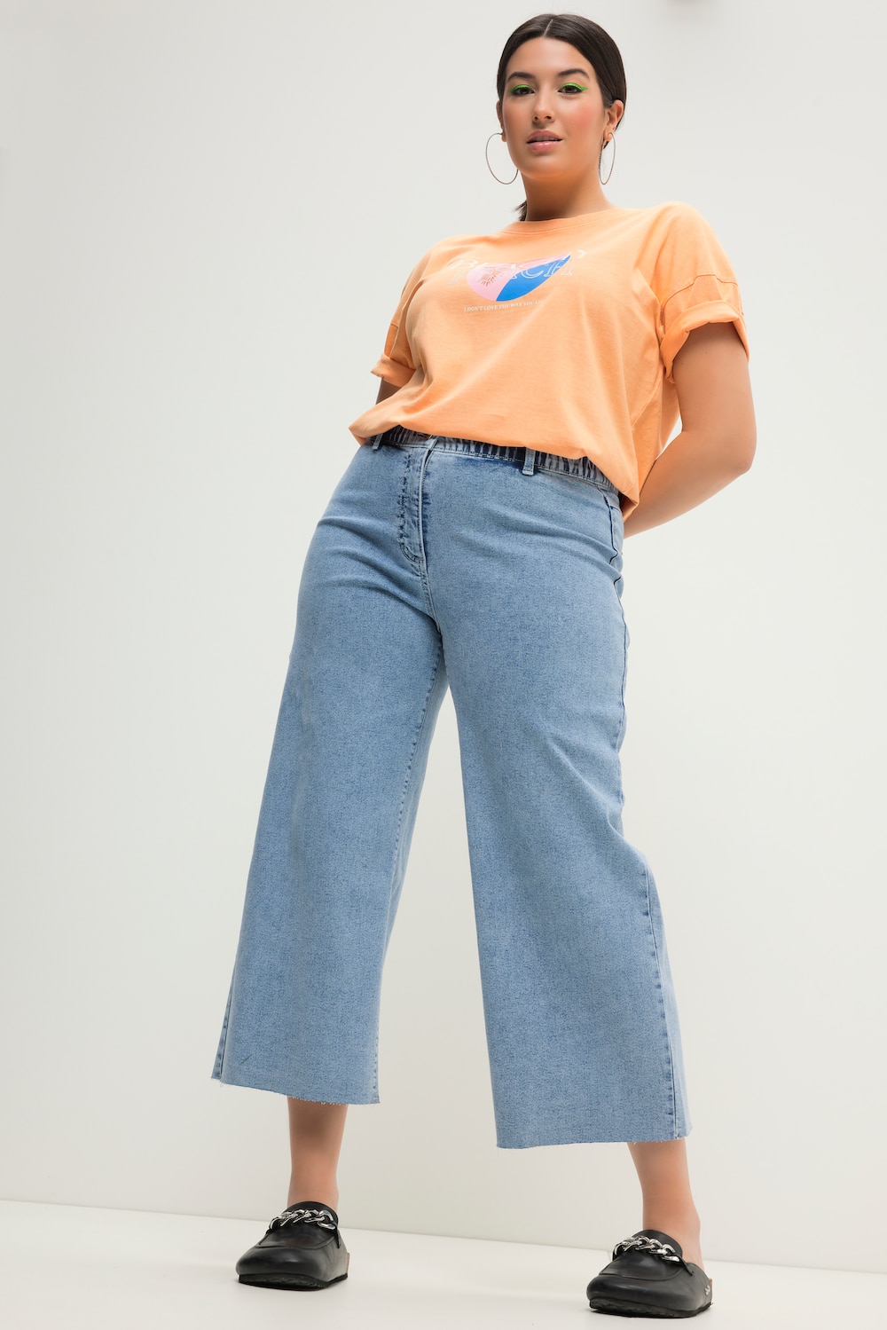 Große Größen Culotte-Jeans, Damen, blau, Größe: 58, Baumwolle, Studio Untold von Studio Untold