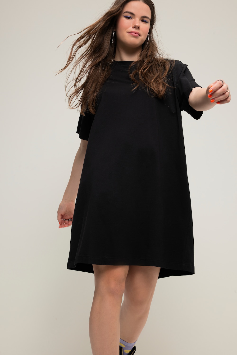 Große Größen Extra Longshirt, Damen, schwarz, Größe: 50/52, Baumwolle, Studio Untold von Studio Untold