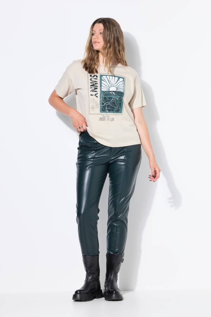 Große Größen Fakeleder-Hose, Damen, grün, Größe: 48, Polyester/Synthetische Fasern, Studio Untold von Studio Untold