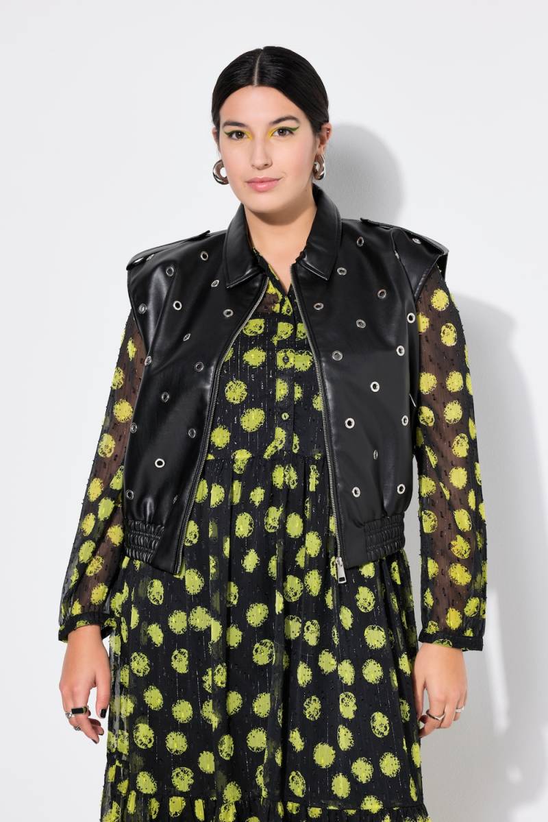 Große Größen Fakeleder-Weste, Damen, schwarz, Größe: 54/56, Polyester/Synthetische Fasern, Studio Untold von Studio Untold